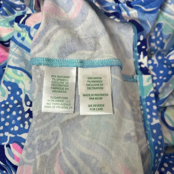 Lilly Pulitzer Pink and Blue With Shorts Pickerball Tennis Halter Sz M Excellent - Picture 9 of 10